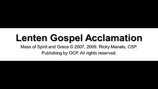 Lenten Gospel Acclamation by Ricky Manalo CSP Instrumental [upl. by Jarita]