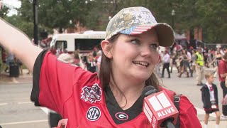 Donald Trump reaction from fans at GeorgiaAlabama game [upl. by Oiuqise413]