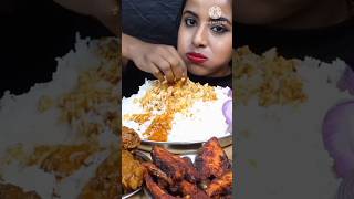 ashifa asmr eating spicy chicken curry vindaloo curry leg piece rice fish curry fish fry 🥵 shorts [upl. by Nonez535]