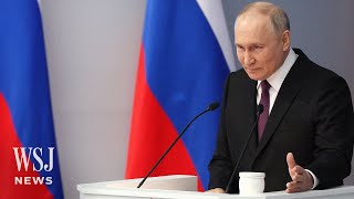 Putin Warns West of Nuclear War Risk in Annual Address  WSJ News [upl. by Oakes629]