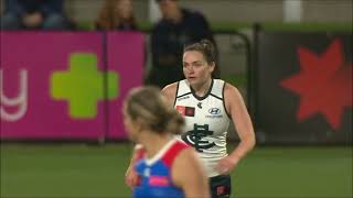 Erone Fitzpatrick runs too far but shows off her speed during the Blues win over the Dogs  AFLW 23 [upl. by Shalom]