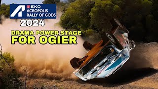 OGIER ROLLED ON POWER STAGE WRC EKO ACROPOLIS RALLY GREECE 2024 [upl. by Diaz672]