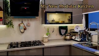 My New Modular Kitchen Tour  kitchen ki full detail  Mera esa kitchen ho ga kabi socha bi nhi th [upl. by Alliuqal529]