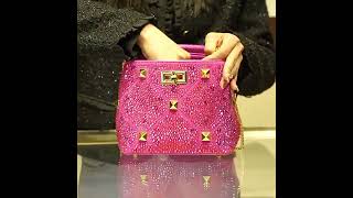 1pc Elegant WomenS Handbag with Rhinestone Embellishments and Rivet Accents handbag bag [upl. by Ellennad]