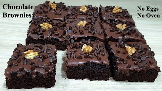 Chocolate Brownies  Without Eggs amp Without Oven [upl. by Waylon]