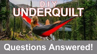 Underquilt Build Questions Answered  the DIY hammock underquilt [upl. by Denae]