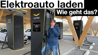 Elektroauto laden Wie geht das Ladesäule benutzen [upl. by Siugram]