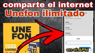 cómo compartír el internet de UNEFON ILIMITADO INTERNETUNEFONILIMITADO UNEFON [upl. by Niven122]