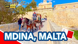 MDINA MALTA  Full tour of the silent city of Mdina Filmed in HDR [upl. by Enelahs]