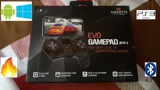 Amkette Evo Gamepad Pro 3 Review amp How to Use On Android amp PC via bluetooth  Best Gamepad [upl. by Hynda]