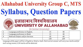 Allahabad University Group C MTS Syllabus Question Papers [upl. by Adnulahs]