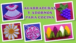 ADORNOS TEJIDOS A CROCHET PARA COCINA Y AGARRADERAS DE OLLAS [upl. by Georgi151]