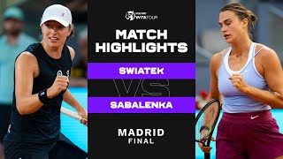 Iga Swiatek vs Aryna Sabalenka  2023 Madrid Final  WTA Match Highlights [upl. by Amero]