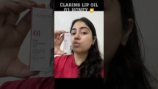 CLARINS lip oil 01 HONEY 🍯 shade review clarins clarinsofficial [upl. by Arammat]