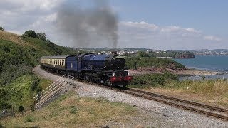 6023 King Edward II barks along the English Riviera on the Dartmouth Steam Railway  14072018 [upl. by Nunes]