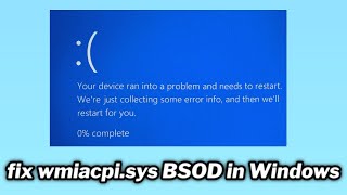 FIXED wmiacpisys BSOD in Windows PC [upl. by Kaule870]