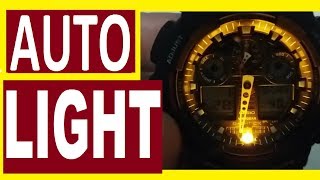 How to turn ONOFF auto light GShock GA100 Casio 5081 module [upl. by Rosalie384]