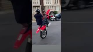 Crf150r wheelie through Philly shorts subscribe bikelife dirtbike crf150rb [upl. by Nottnerb668]