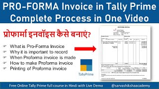 Proforma Invoice 2024 in Hindi  How to record Proforma invoice in Tally Prime  Tally Prime 2024 [upl. by Sleinad948]