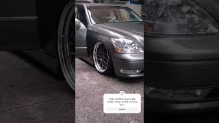 2004 LS430 on D2 air struts  Airlift 3P  Work VSXX 20quot staggered wheels  audio  camber arms  🤷 [upl. by Noret]