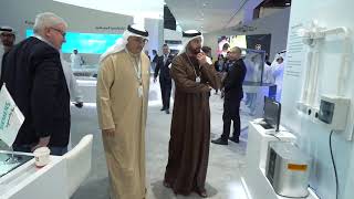 Sheikh Zayed bin Sultan bin Khalifa Al Nahyan visits Masdars stand at ADSW 2019 [upl. by Eem]