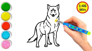 How To Draw a Wolf for Beginners 🐺How To Draw A Wolf HOW TO DRAW A CUTE WOLF [upl. by Noseyt]