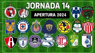 ✅️ JORNADA 14 LIGA MX 2024 🇲🇽🇲🇽🇲🇽 [upl. by Wildon752]