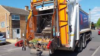 Cherwell District Council 2016 Dennis elite 6 olympus empying Brown Garden waste bins [upl. by Waylin]