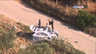 IRC Rally Targa Florio 2012  SS 8 crash of Craig Breen and codriver Robert Gareth [upl. by Choong485]