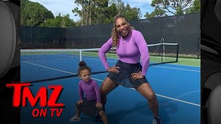 Serena Williams 4YearOld Shows Off Backhand During Tennis Game  TMZ TV [upl. by Kappenne97]