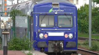 BB27300 et VB2N livrée Transilien  Départ de la gare de Pontoise sur la ligne J du Transilien [upl. by Swinton]