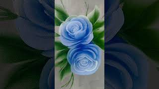 How to Paint a Rose  Blue Flower  Easy painting  Acrylic Colours [upl. by Knoll]