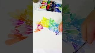 Multicolored botanical watercolor art watercolor mandala art [upl. by Kial]