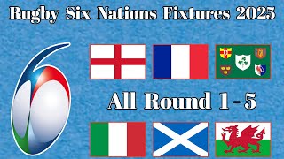 🔴quotRugbyquot Six Nations Fixtures 2025 Rugbysixnations RBS [upl. by Arlena]