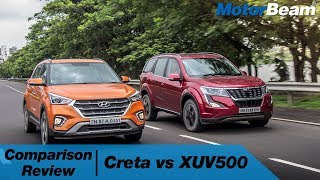 Mahindra XUV500 vs Hyundai Creta  Comparison Review  MotorBeam [upl. by Yras]