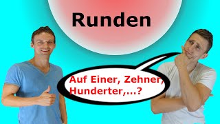 Ganze Zahlen runden  mit AufgabenLösung  Auf Einer Zehner Hunderter usw runden [upl. by Noscire964]