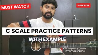 C scale practice patterns  Guitar sargam practice  Sarega regama  guitarlessons [upl. by Ysle]