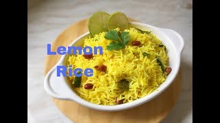 Lemon rice  Quick Lemon Flavoured Rice  Easy and quick Rice Lunch Recipe  Rice recipes [upl. by Wiener]