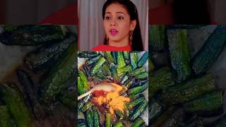 🔥💪Masala Bhindi recipe🤣 Rashi sasural se bhagi🤣cooking recipe shorts [upl. by Anicart]