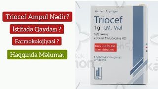 Triocef 1qr Ampul Nədir  Triocef Ampul Nə Üçündür   Triocef İynə Haqqında Məlumat [upl. by Nnaerb]