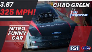 NITRO FUNNY CAR  Chad Green runs 387 at 325 Mph  Qualifies 2 at NHRA Midwest Nationals 2024 [upl. by Bundy]