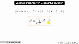 Varianz berechnen von Beobachtungswerten [upl. by Aharon890]