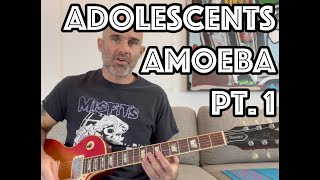 Amoeba The Adolescents Guitar Lesson  Tutorial WITH SOLO [upl. by Enneirda]