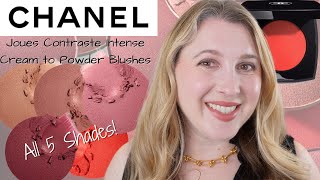 CHANEL Joues Contraste Intense Cream to Powder Blushes  All Shades  Swatches Comparisons Demos [upl. by Nyvlem]