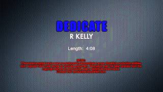 Demonstration Track 13  Dedicate  R Kelly [upl. by Scevour]