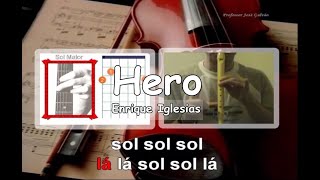 Hero  Enrique Iglesias  Karaoke notas para flauta acordes  Jose Galvaompg [upl. by Zavala]