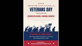 Veterans Day Program 2024  Brenham High School [upl. by Jadwiga]