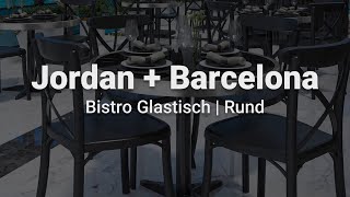 Bistro Glastisch JTB  Rund  Outdoor  Chrom Rand [upl. by Neeruan]