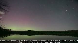 Aurora Timelapse  Sebec Lake Maine April 1516 2024 [upl. by Samled99]