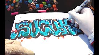 DRAWING GRAFFITI ✏ Speed Art Graffiti Sketching [upl. by Blaise]